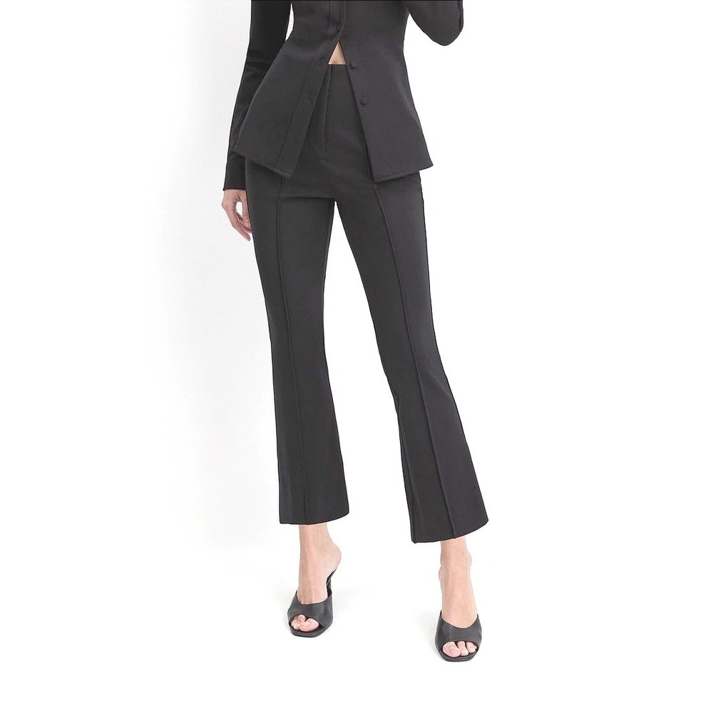 NWT Favorite Daughter The Alissa Pant Black Flare High Rise Seam Trousers Size 8